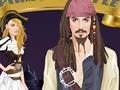 Pirates an Mhuir Chairib: gléasadh suas mar Captaen Jack Sparrow agus Elizabeth a imirt ar líne